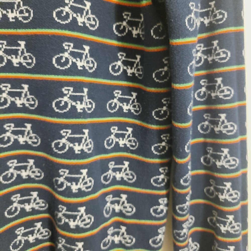 Forever 21 Men | Navy Bicycle Print & Striped Crewneck Sweater (Size Medium) - Picture 8 of 12